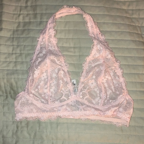 Free People Other - Free People Pink Lace Halter Bralette